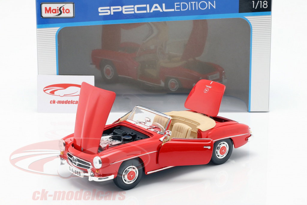 Maisto 1:18 Mercedes-Benz 190 SL 年 1955 赤 31824 モデル 車 31824