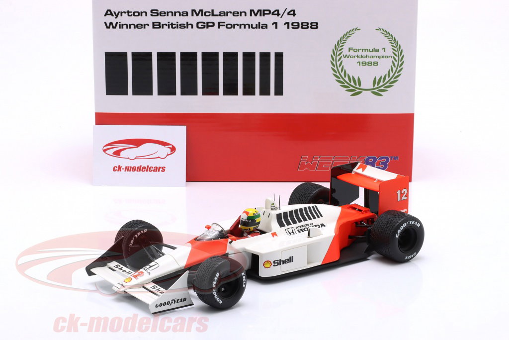 WERK83 1:18 Ayrton Senna McLaren MP4/4 #12 勝者 イギリス GP 式 1