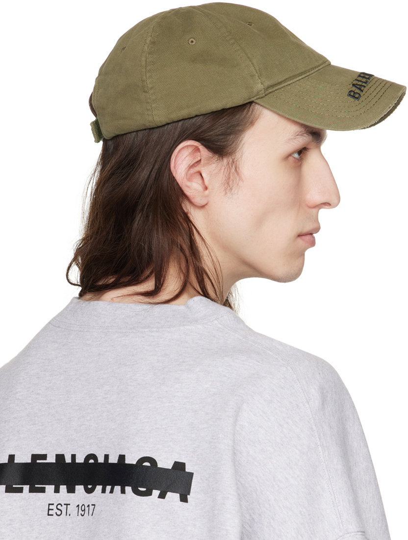 Balenciaga Khaki Logo Visor Cap Balenciaga