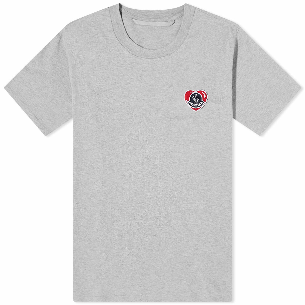 Moncler Men's Heart Logo T-Shirt in Grey Moncler