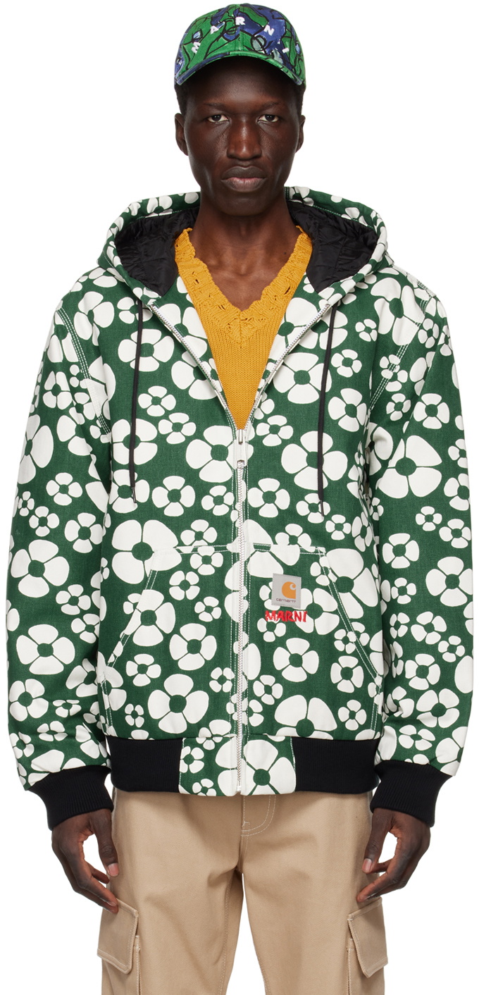 Marni Green & White Carhartt WIP Edition Floral Jacket Marni
