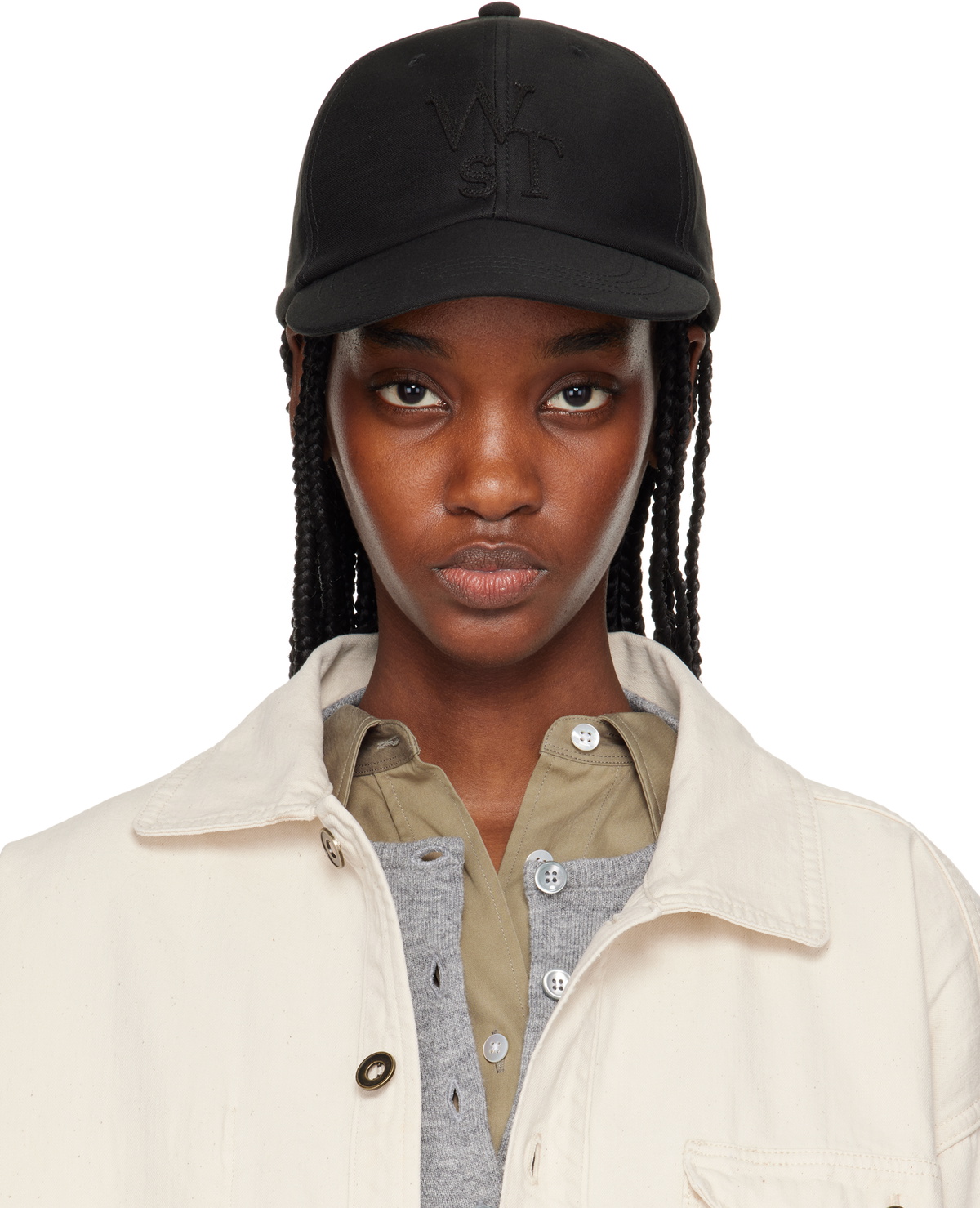 Sacai Black KAWS Edition Melton Cap Sacai