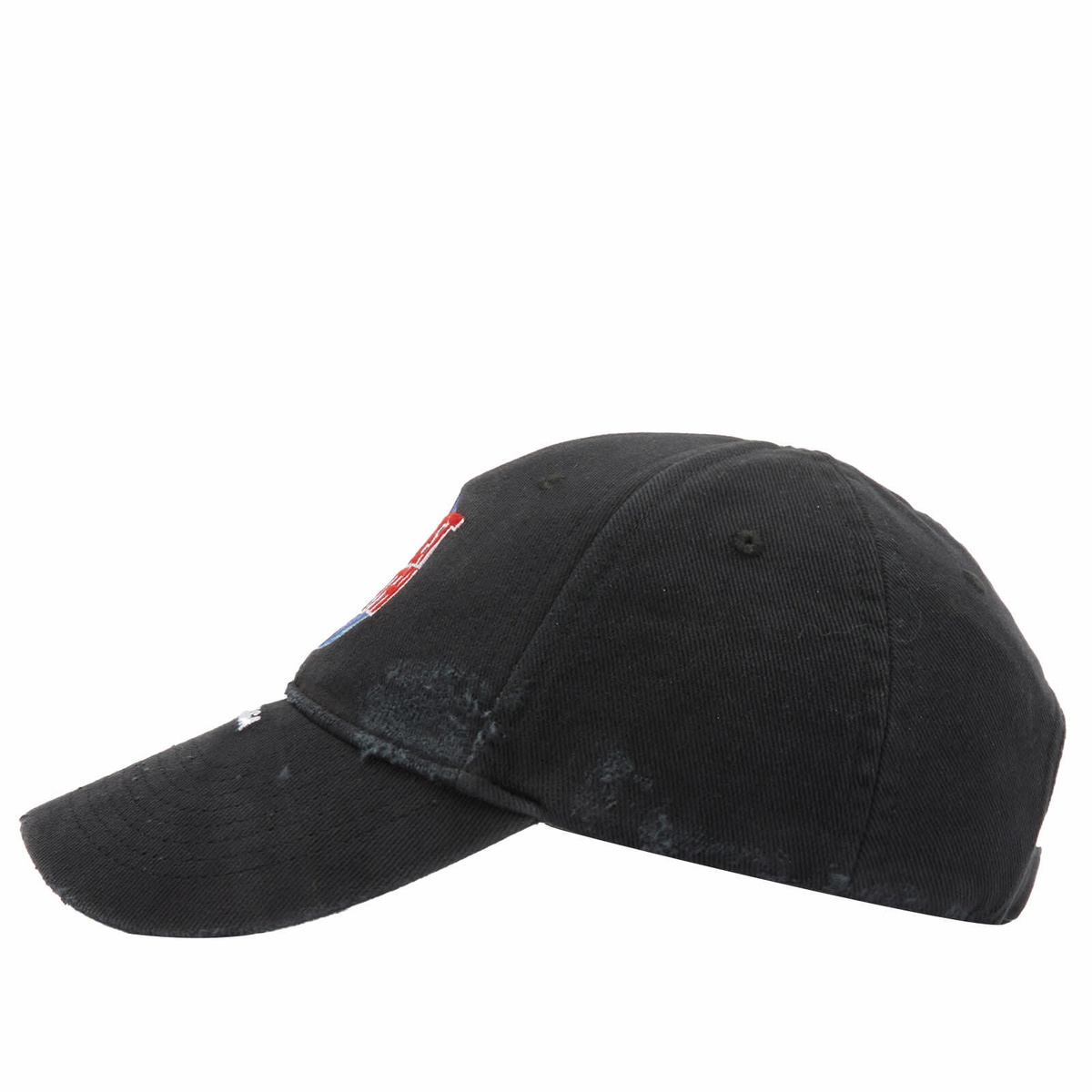 Balenciaga Men's Planet Earth Cap in Wash Black/Multicol Balenciaga