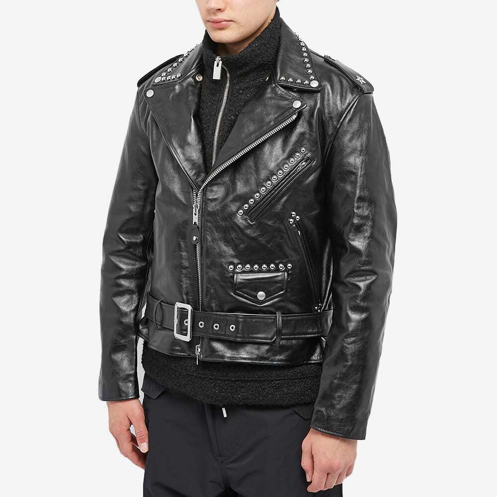 Sacai x Schott Studded Perfecto Leather Jacket in Black Sacai
