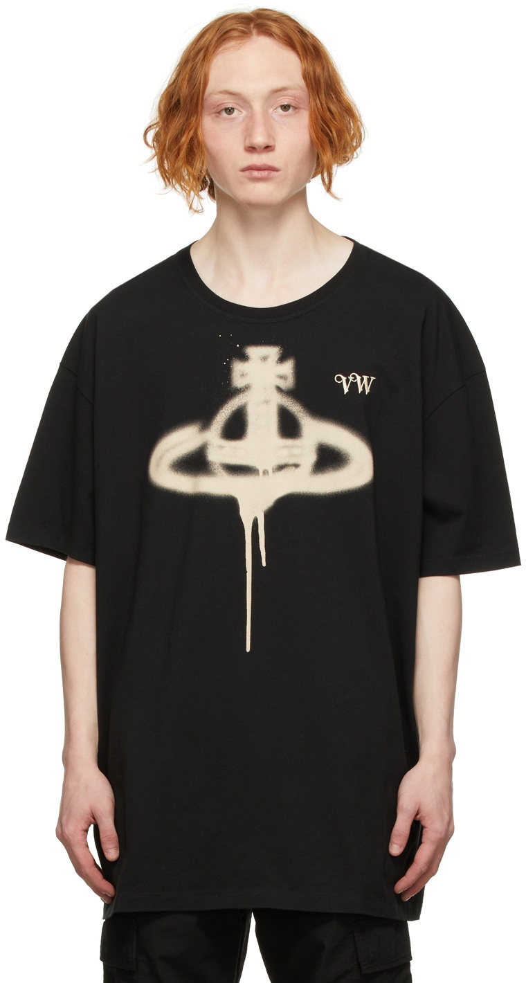 Vivienne Westwood Black Spray Orb Classic T-Shirt Vivienne Westwood