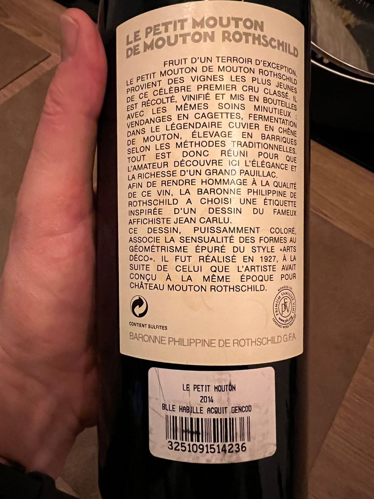 2014 Le Petit Mouton de Mouton Rothschild - CellarTracker