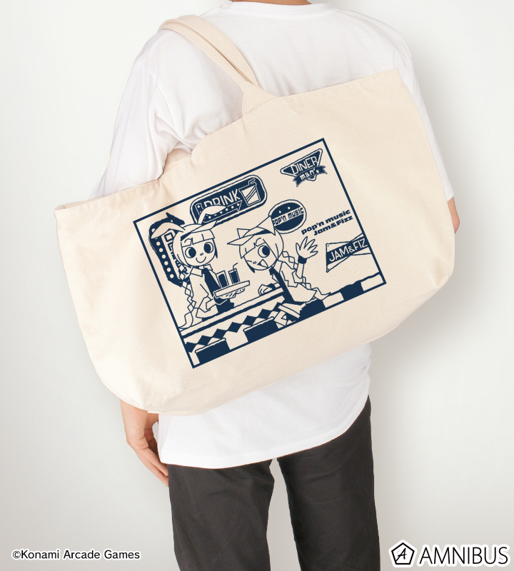 pop'n music Jam&Fizz - ミミ＆ニャミ BIGジップトートバッグ