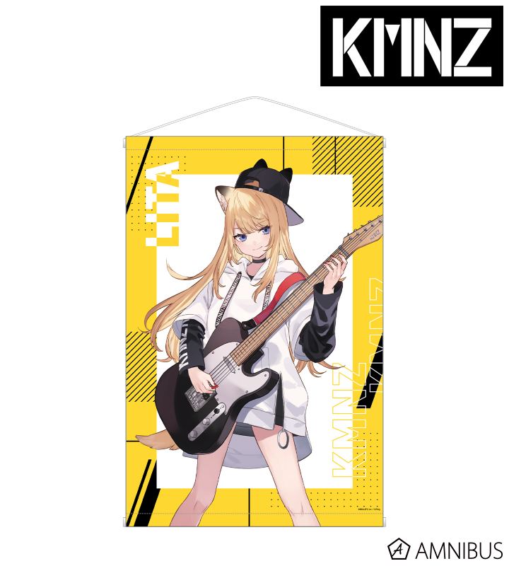 KMNZ - 描き下ろしイラスト LITA ギター演奏ver. A1タペストリー