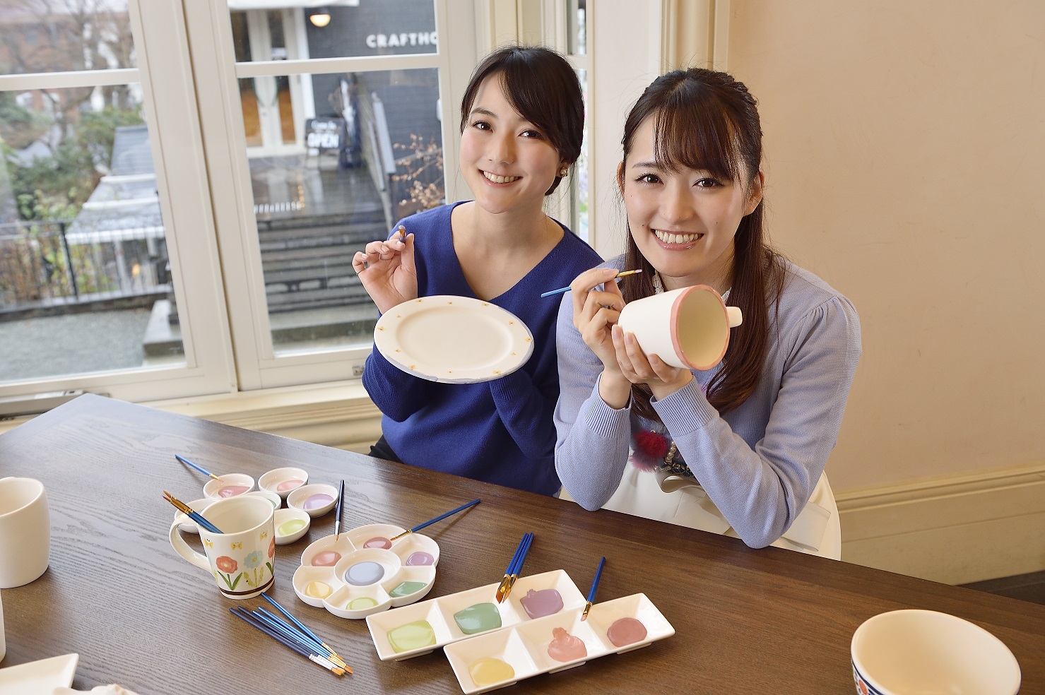 ポタリーメルヘン 陶器製少女 手作り 2体セット ポタリーメルヘン 陶器