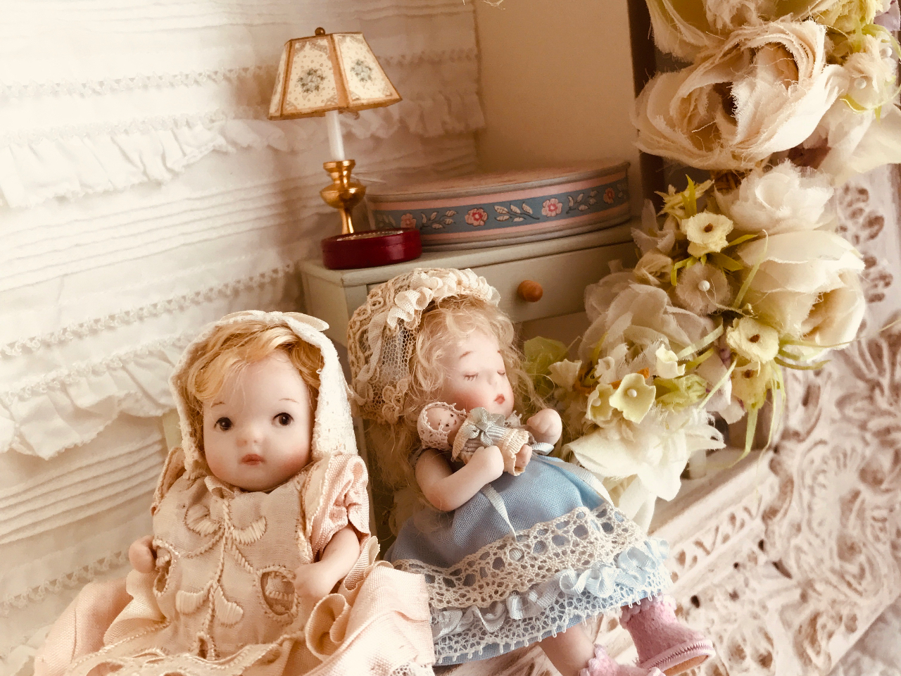 希少ビスクドール 創作人形 全てHandmade、キュートでお茶目な大道芸