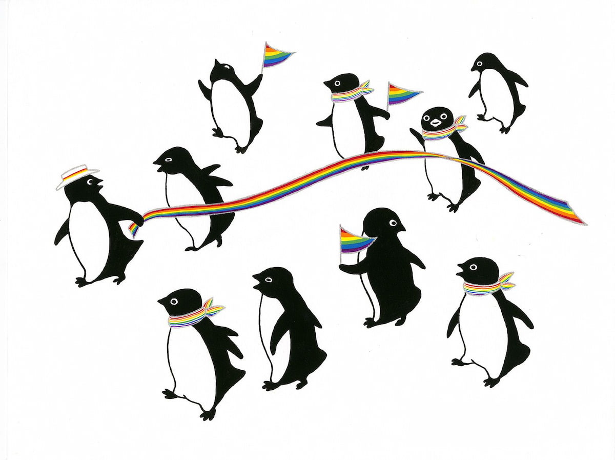 さかざきちはる 坂崎千春 原画 プリント Suica ペンギン 最