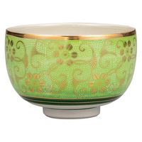 伊野正峰 日本の伝統工芸品【九谷焼】 抹茶碗 金箔梅 山田登陽志 (K9