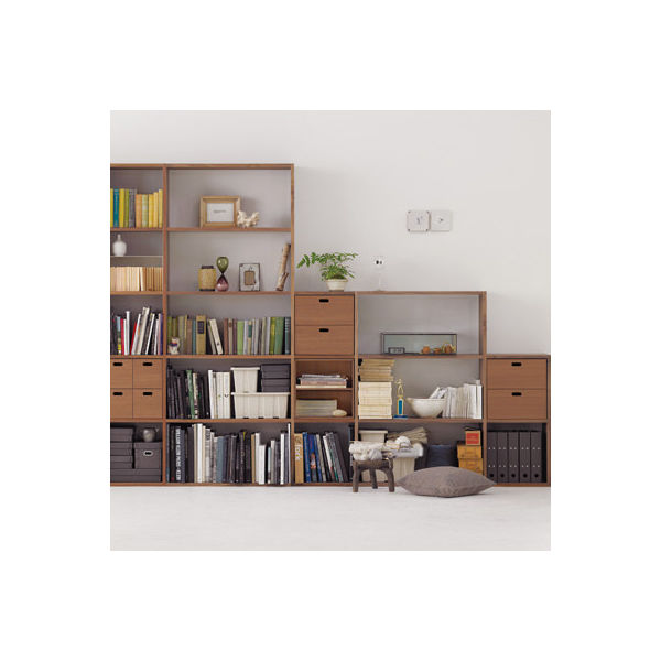 無印良品 スタッキングシェルフ 追加2段 ウォールナット材 幅40×奥行