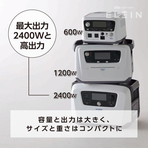 YAMAZEN ポータブル電源 リン酸鉄リチウムイオン電池 蓄電池 1200W