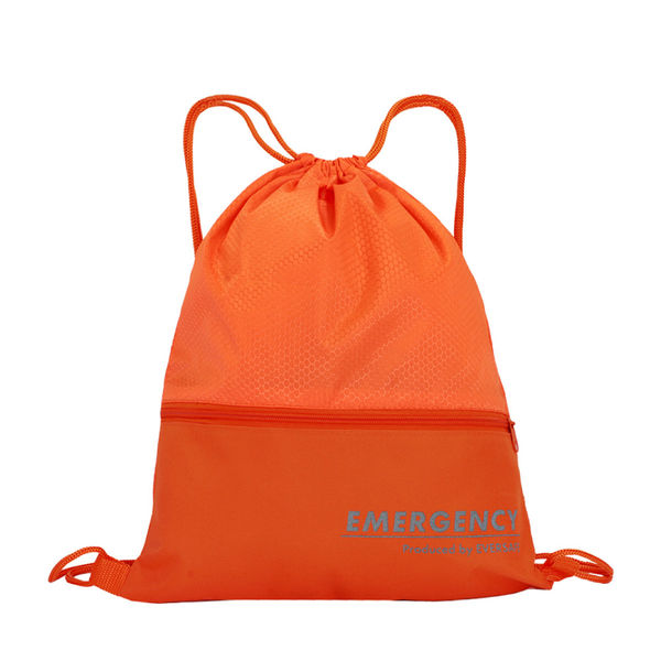 ナップサック オレンジ 1個 防災バッグ リュックサック 非常時 避難