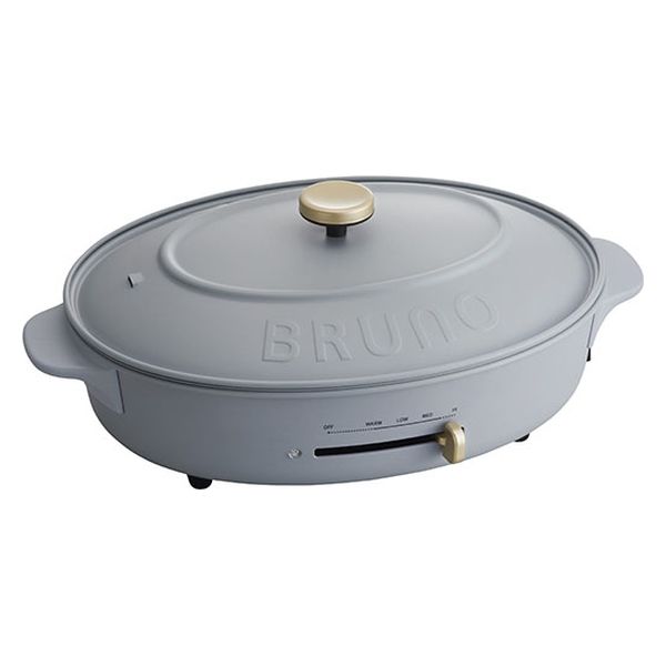 BRUNO オーバルホットプレート(ブルーグレー) BOE053-BGY 1台 - アスクル