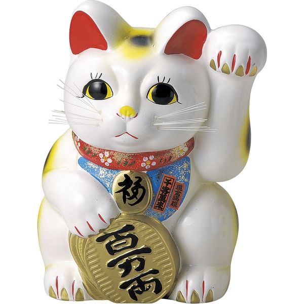 瀬戸焼 招き猫 白尺招き猫（左） （1個入）（直送品） - アスクル
