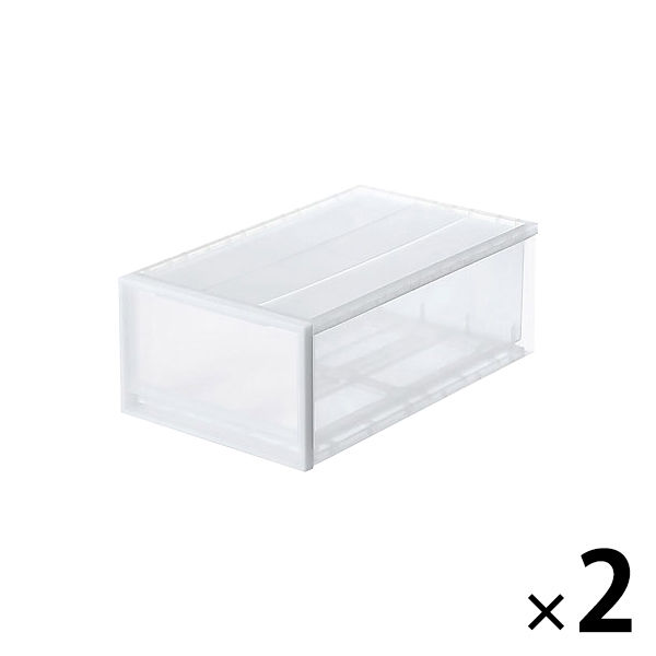 まとめ買いセット】無印良品 ポリプロピレン 衣装ケース 中 1箱（2個入