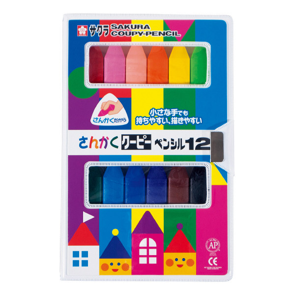サクラクレパス さんかく クーピーペンシル12 FYL-12 （12色入