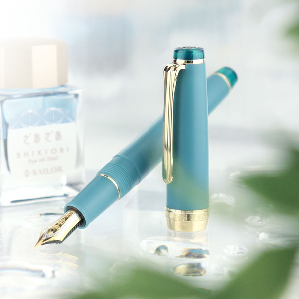 アウトレット】セーラー万年筆 四季織 雨音 万年筆 翠雨(すいう) MF(中