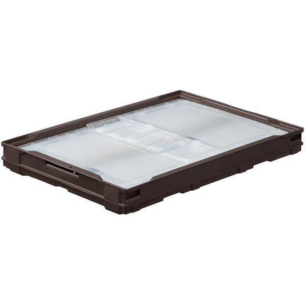 アスクル 折りたたみコンテナ 現場のチカラ ブラウン 20個セット