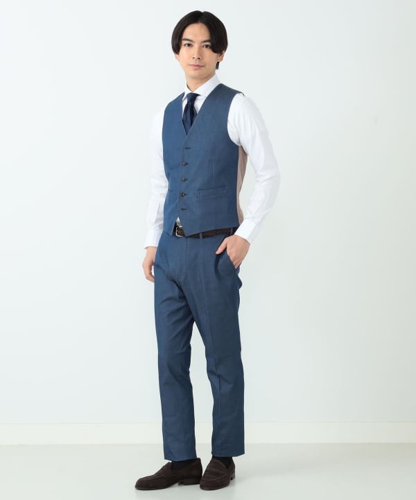 BEAMS HEART ストレッチデニムベスト BEAMS HEART｜ビッグ デニム