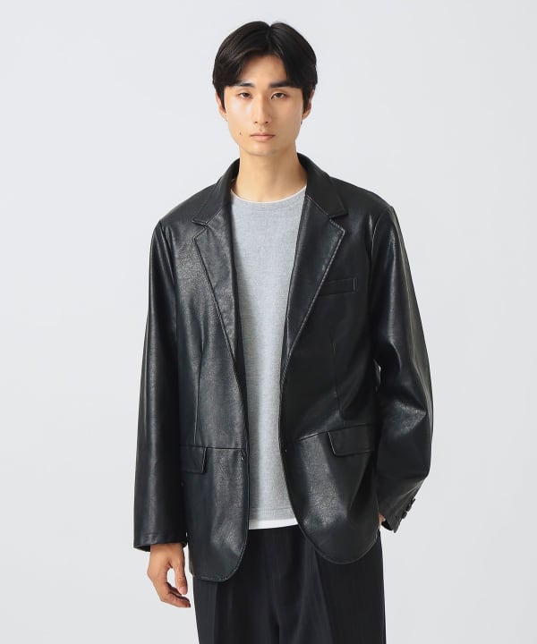 BEAMS HEARTシングルライダース ブラック レザージャケット XL 羊革