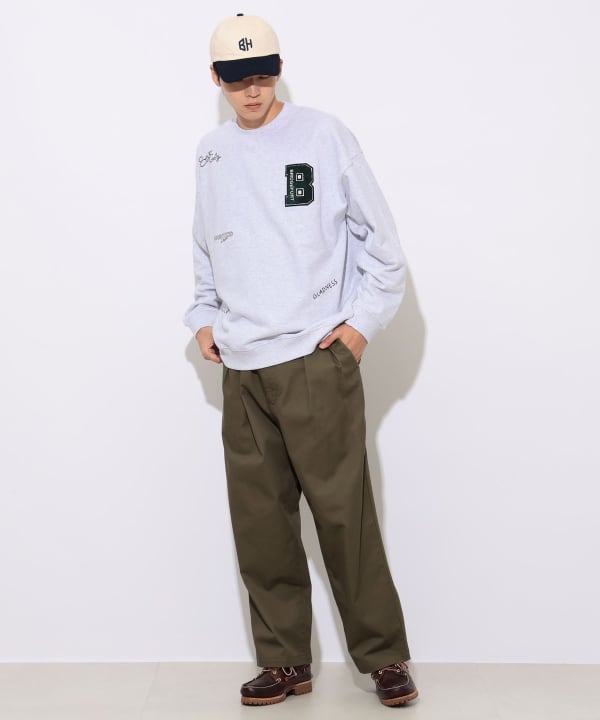 BEAMS HEART BEAMS HEART-Tuck Wide Chino Pants (Pants Chino Pants