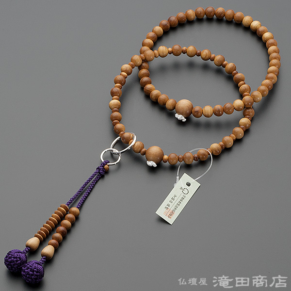 浄土宗用本式数珠【女性用】 インド白檀 六万浄土8寸 | 滝田商店