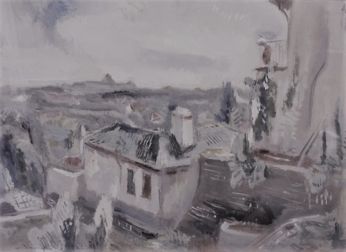 山口 草四郎氏 作「パリーの少女」油絵15号