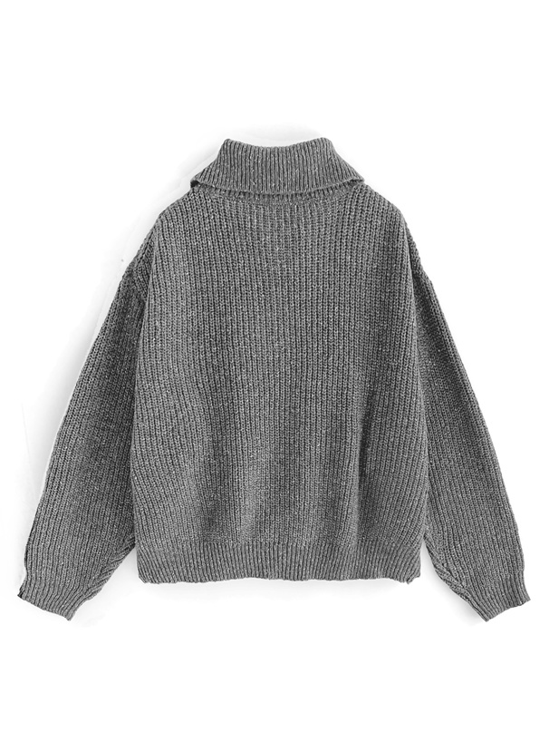 ハーフジップネップニットトップス[kz348] | レディースファッション