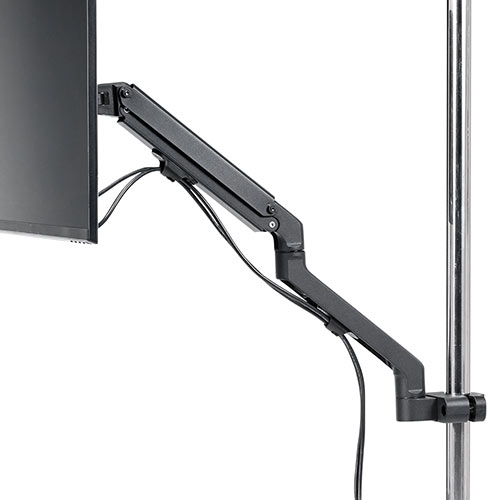 モニターアーム｜27インチ・ポール取付・3関節・上下/左右調整・回転