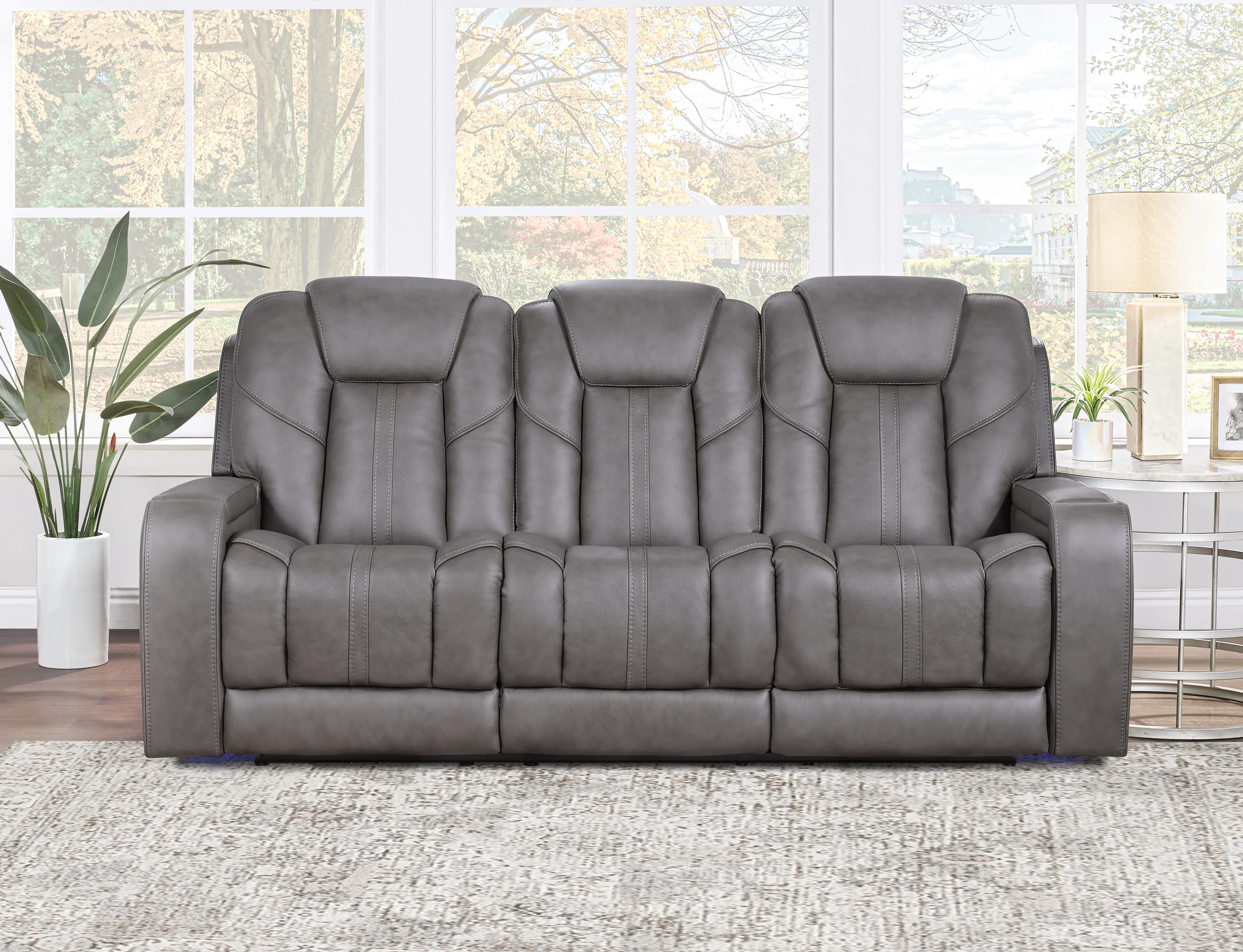 Daniel Immersive Audio Leather Sofa (Triple Power w/ Speakers