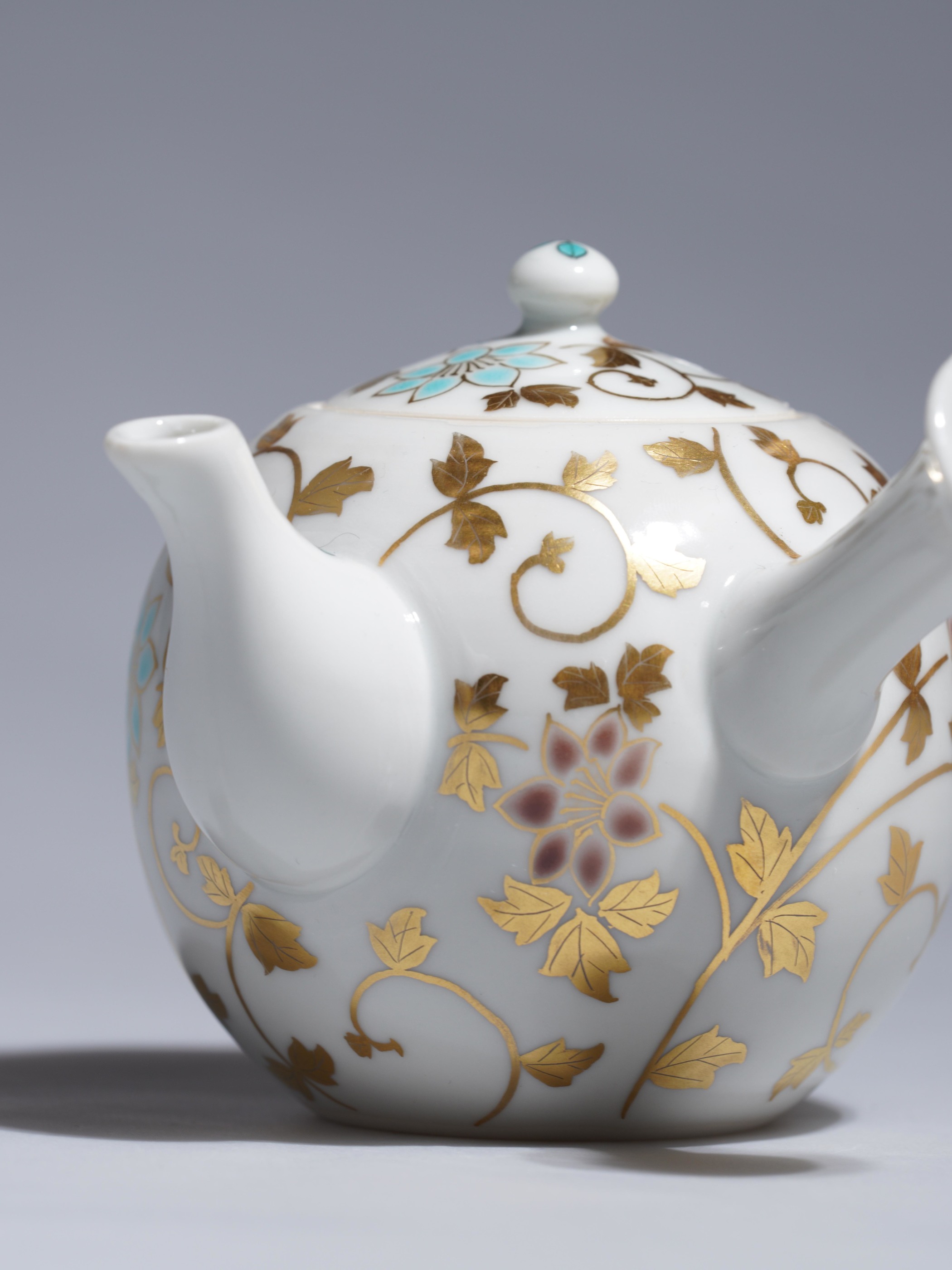 白高麗 徳化窯 陽刻 桜閣山水文 煎茶碗 五客 仕覆・