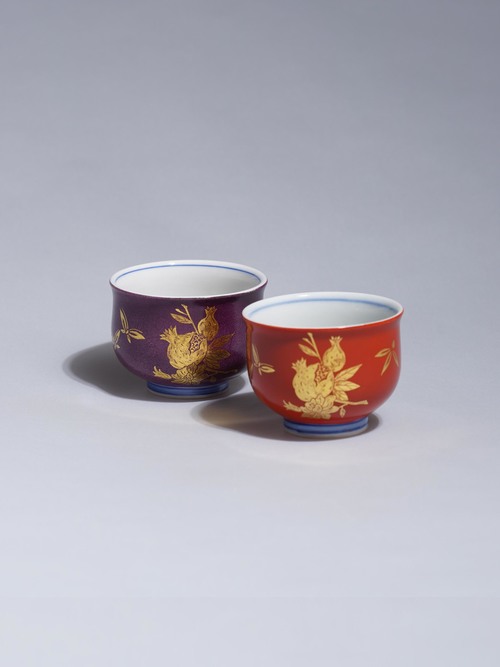 錦山窯 WEB SHOP | KINZAN 色絵金彩 盃 梅紋