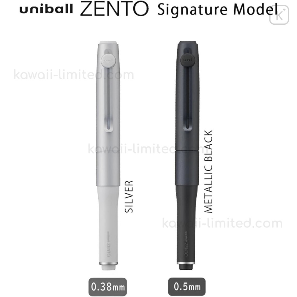 Japan Uni Zento Signature Gel Pen - 0.5mm Metallic Black | Kawaii