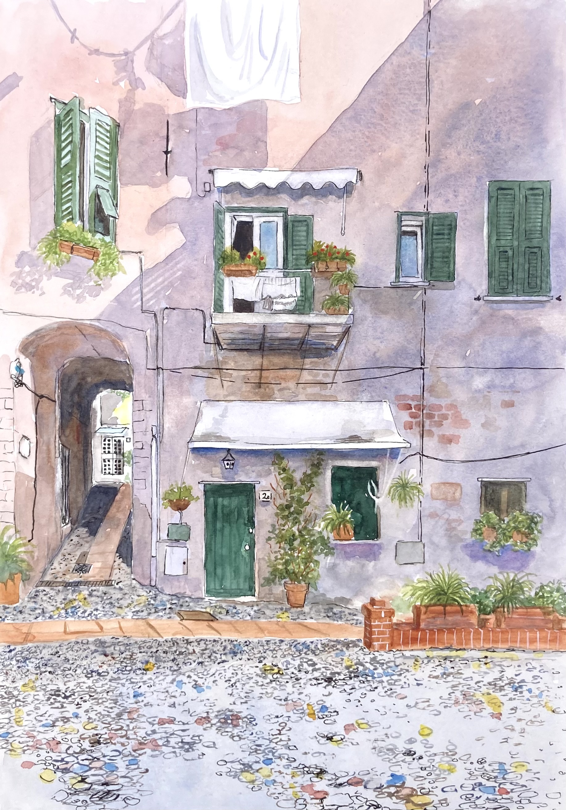 CERVO Italia 版画 額入 レトロアート CERVO Italia 版画 額入 レトロ