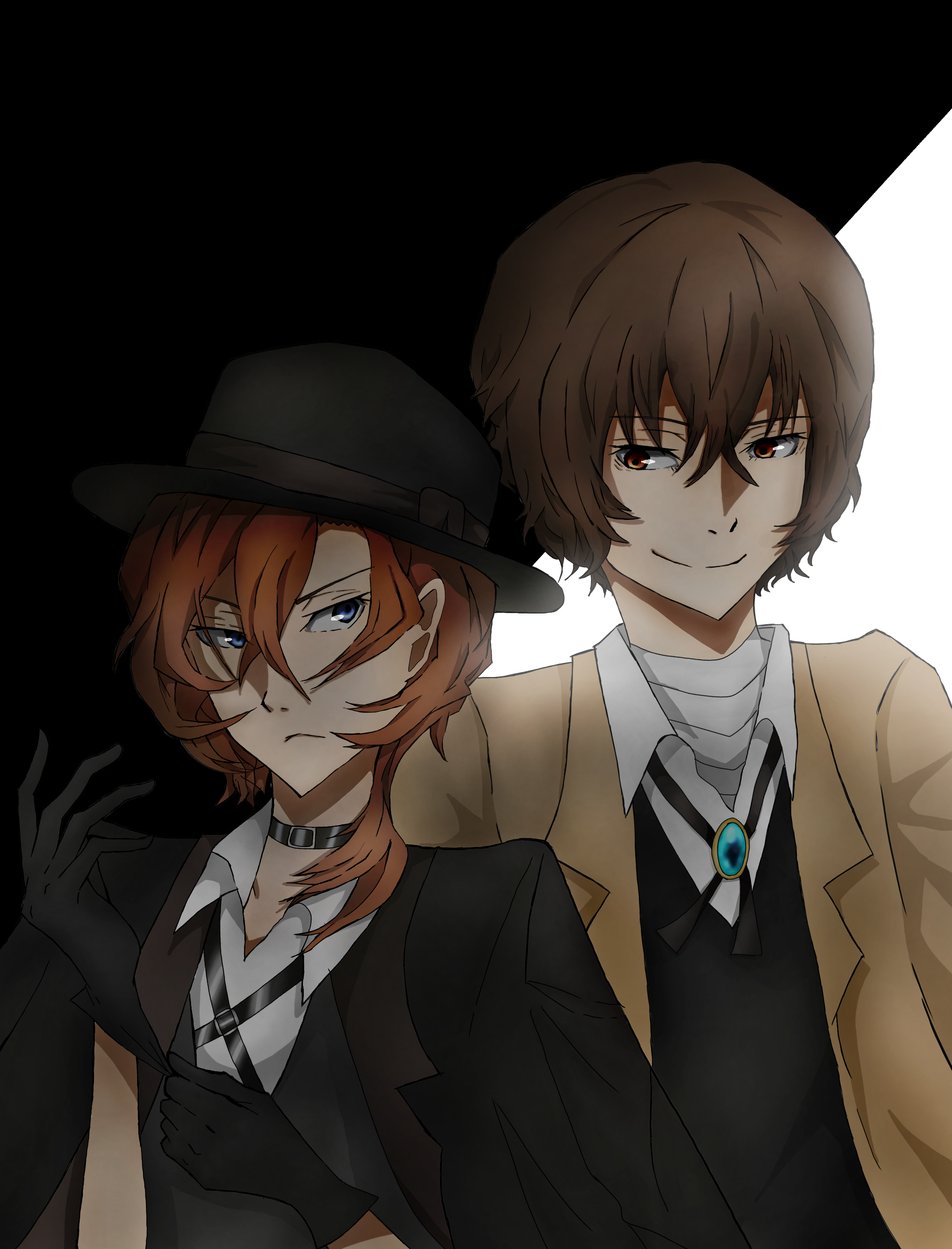 文豪ストレイドッグス モノクロ複製原画D 太宰治 中原中也 十五歳 旧双