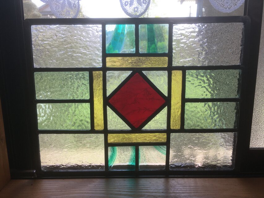 大型 ヴィンテージ ステンドグラス アンティークパネル 84.5×81 大型