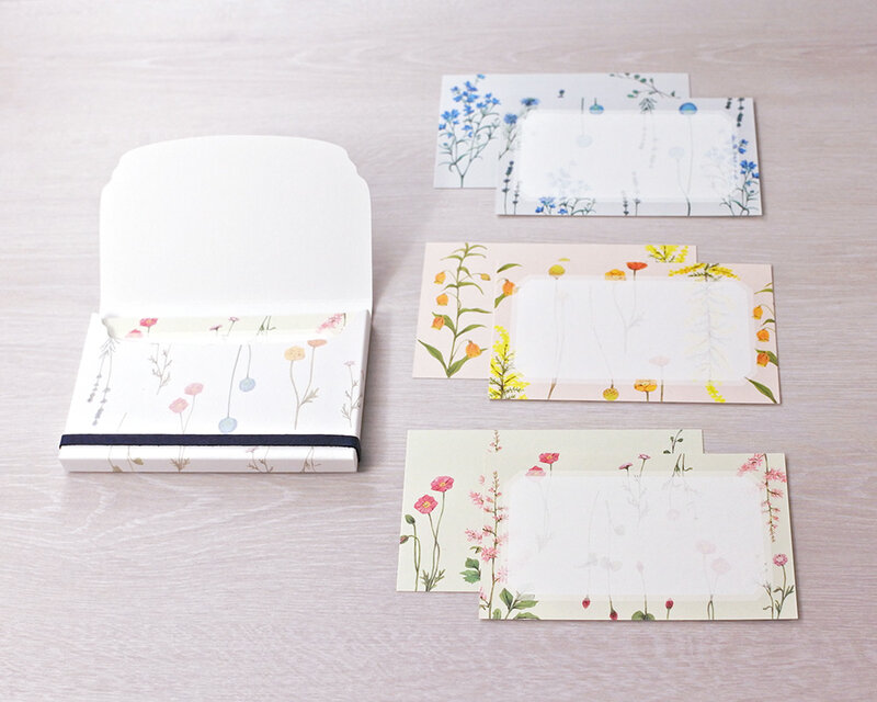花たちのメッセージカード3colors【ケース付】 | iichi 日々の暮らしを