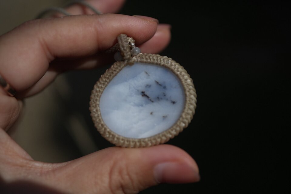 水墨樹々☆デンドライトオパール マクラメネックレス1473 | iichi 日々