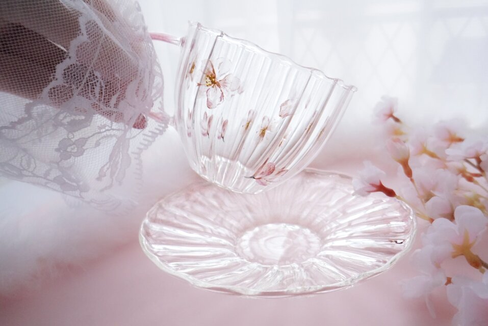 桜が舞う〜耐熱ガラスのティーセット〜 | iichi 日々の暮らしを