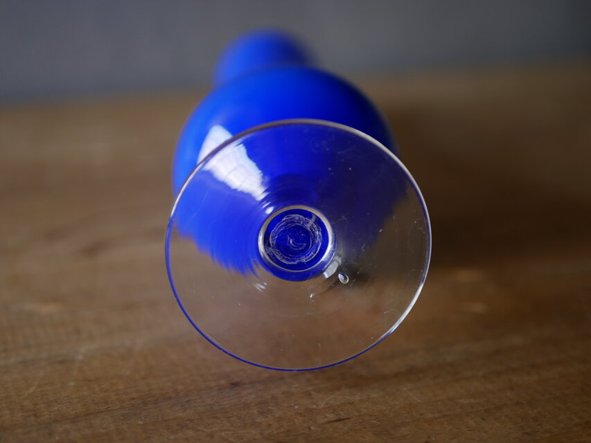 ロイヤルブルーのフラワーベース フランスヴィンテージ ブロカントの