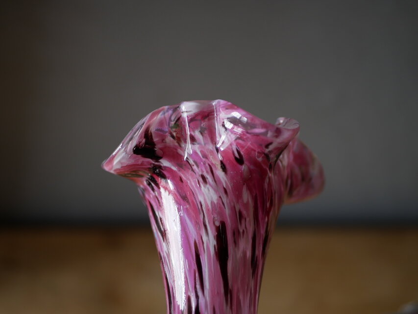 クリシー オパリンガラス フラワーベース 花器 ブロカント フランス