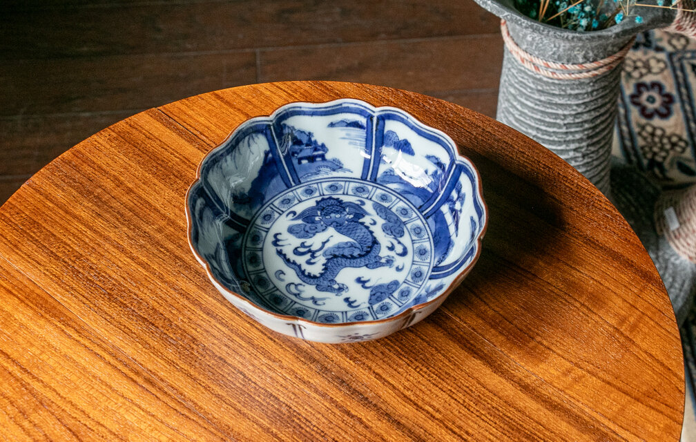 古伊万里 染付 山水雲龍文 なます皿 江戸後期 E006 | iichi 日々の