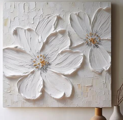 テクスチャーアート 絵画 インテリアアート 花 立体 絵 フラワーアート