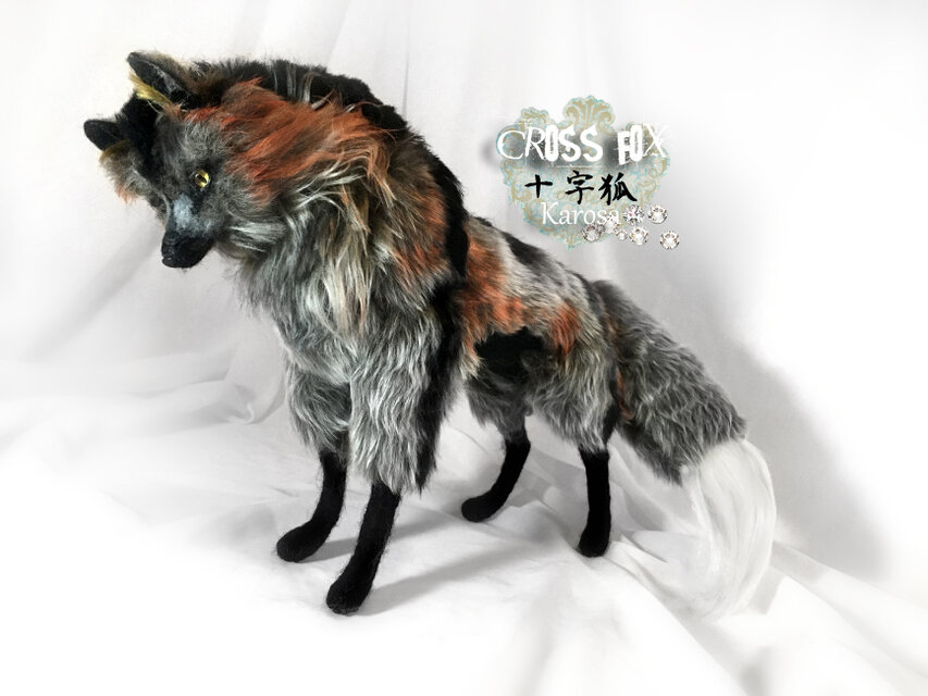 十字狐 クロスフォックス 全身可動 完全オリジナル 羊毛フェルト