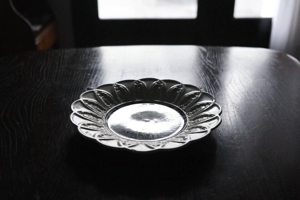 David Johnston Bordeaux ボルドー 花の形 グリザイユ皿 フランス