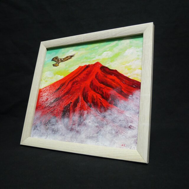 油絵【富士山と鷹】 | iichi 日々の暮らしを心地よくするハンドメイド
