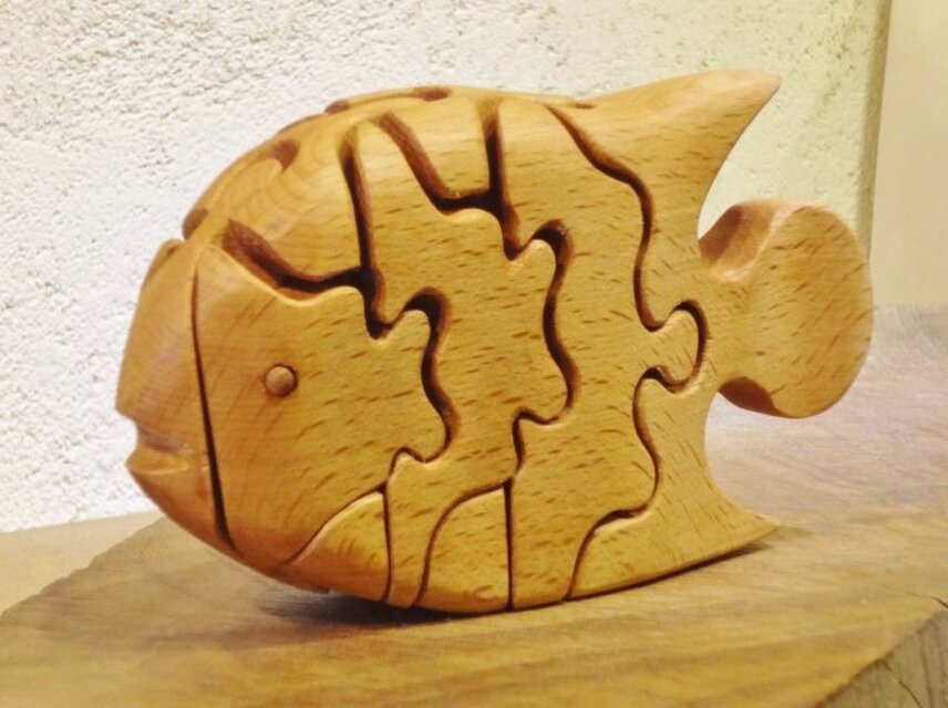 木の立体動物パズル「ani-woods」さかな | iichi 日々の暮らしを